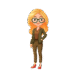 Illustration of a professionally dressed young woman wearing glasses.